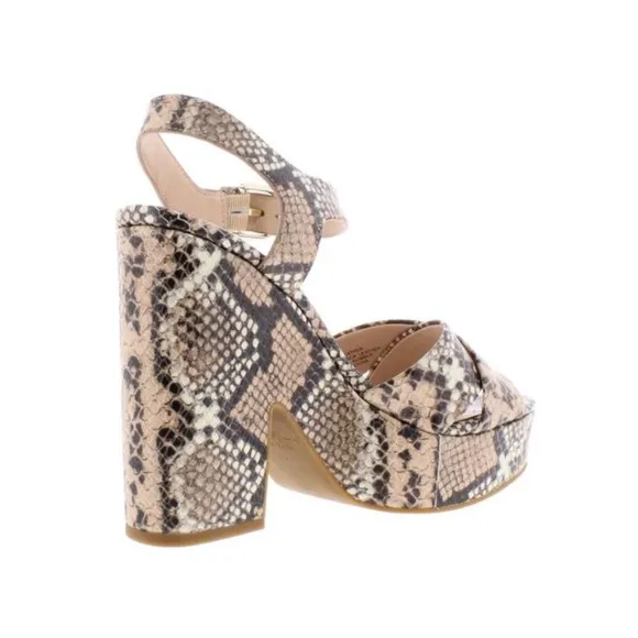 Kate Spade Grace Leather Snake Rose Nude Gray Black Animal Print Platform Sandal