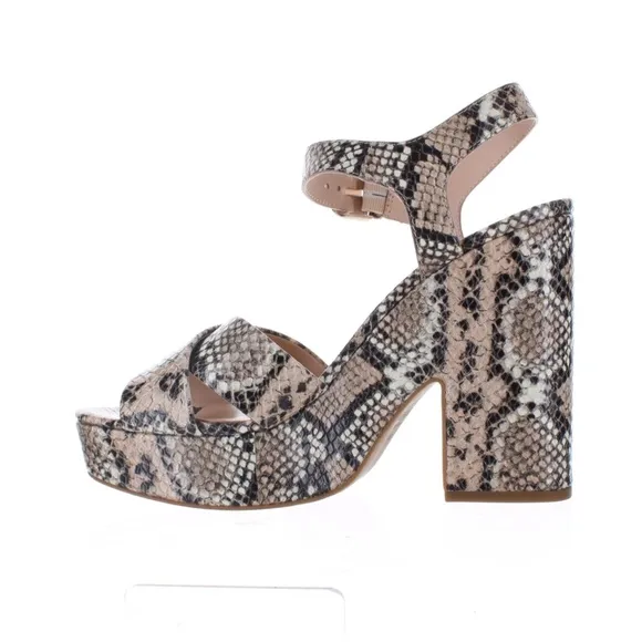 Kate Spade Grace Leather Snake Rose Nude Gray Black Animal Print Platform Sandal