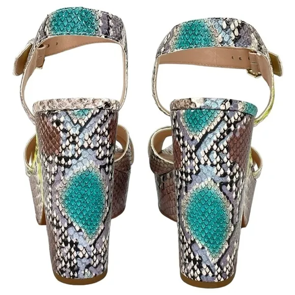 Kate Spade New York Womens Platform Sandals 10M Grace Lemon Sorbet Leather