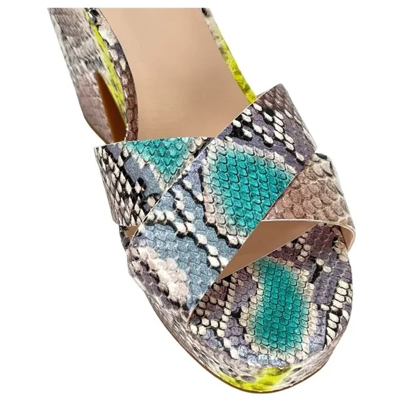 Kate Spade New York Womens Platform Sandals 10M Grace Lemon Sorbet Leather