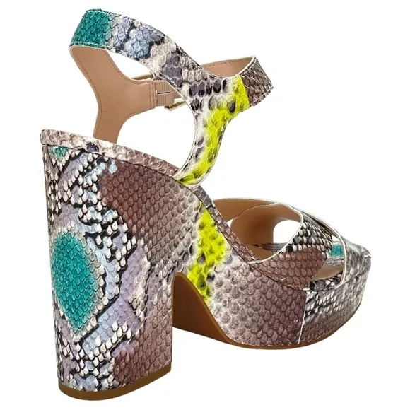 Kate Spade New York Womens Platform Sandals 10M Grace Lemon Sorbet Leather
