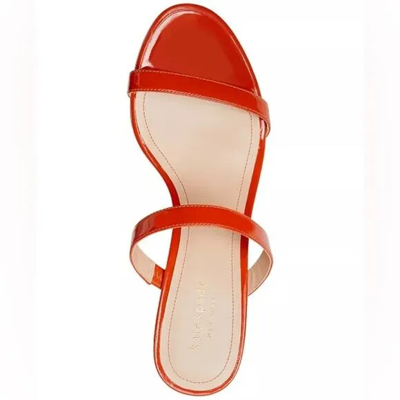 Kate Spade Palm Springs Slide Leather Sandals, Fresh Tomato size 9 NWT