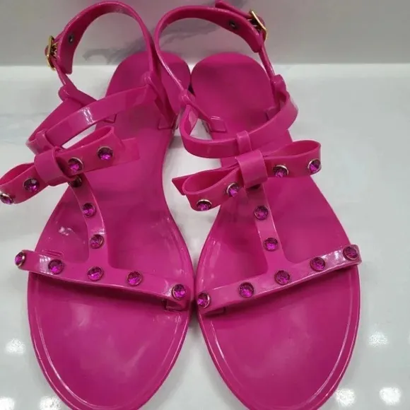 Kate Spade Savannah Hot Pink Rhinestone Jelly Sandals
