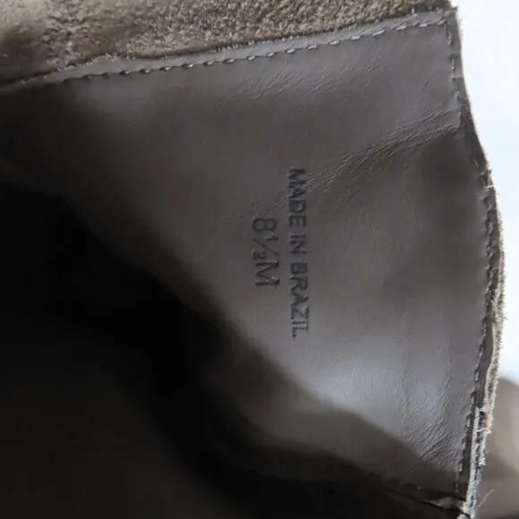 Kate Spade Womens Boots Sabina Tan Suede Slip on Slouchy Buckle Bow 8.5M
