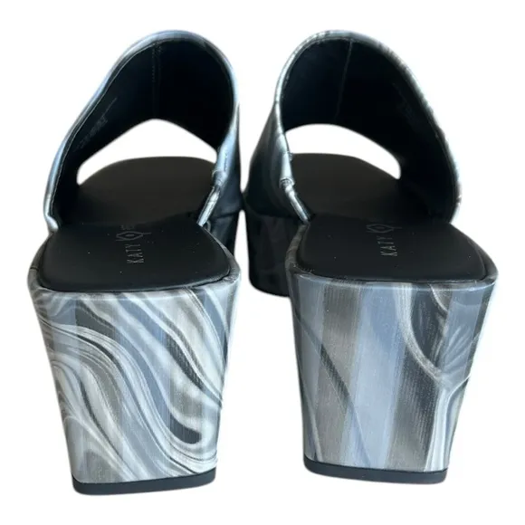 Katy Perry The Busy Bee Slide Women's Black and Gray Platform  Shoes Size 8.5M