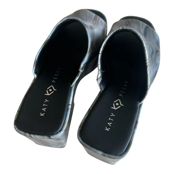 Katy Perry The Busy Bee Slide Women's Black and Gray Platform  Shoes Size 8.5M