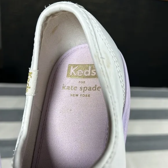 KEDS Kate Spade New York Triple Kick Colorblock White Purple Sneakers Size 11