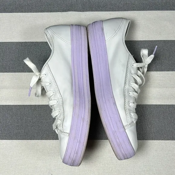 KEDS Kate Spade New York Triple Kick Colorblock White Purple Sneakers Size 11