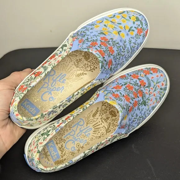 Keds x Rifle Paper Co. Double Decker Slip-on Wildwood Floral Sneaker Size 7