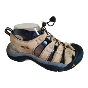 Keen Newport Leather Hiking Sandals Light Tan Pull Cord Slip On Size 7