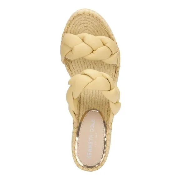 KENNETH COLE NEW YORK Womens Yellow 1-1/2&quot; Platform Wedge Shoes 9 M