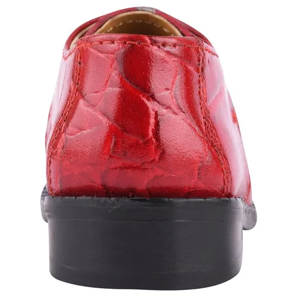 Kid's Red Lace-Up Dress Shoes