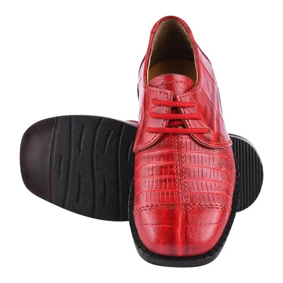 Kid's Red Lace-Up Dress Shoes