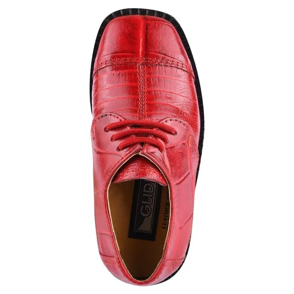 Kid's Red Lace-Up Dress Shoes