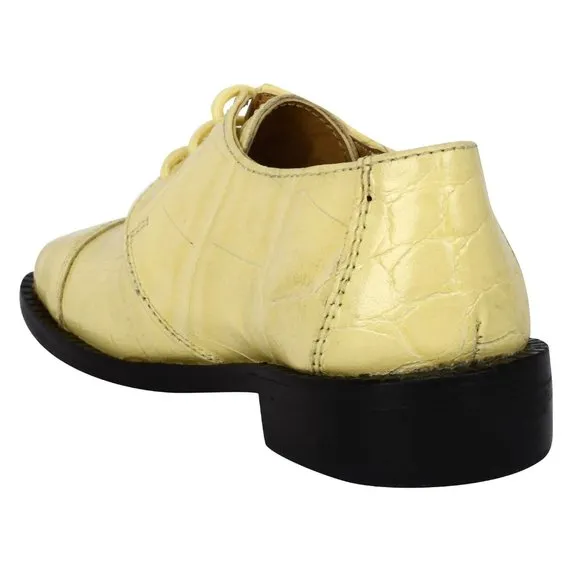 Kid's Yellow Lace-Up Dress Shoes