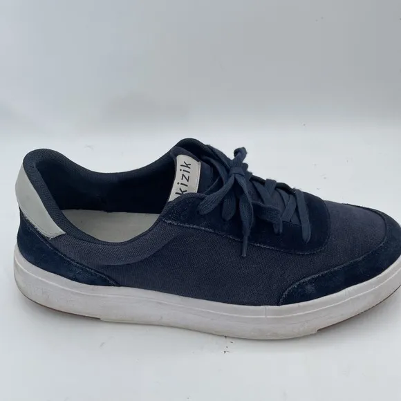 Kizik The Prague Sneakers Mens 11.5 Black Suede &amp; Canvas Hands Free Casual Shoes