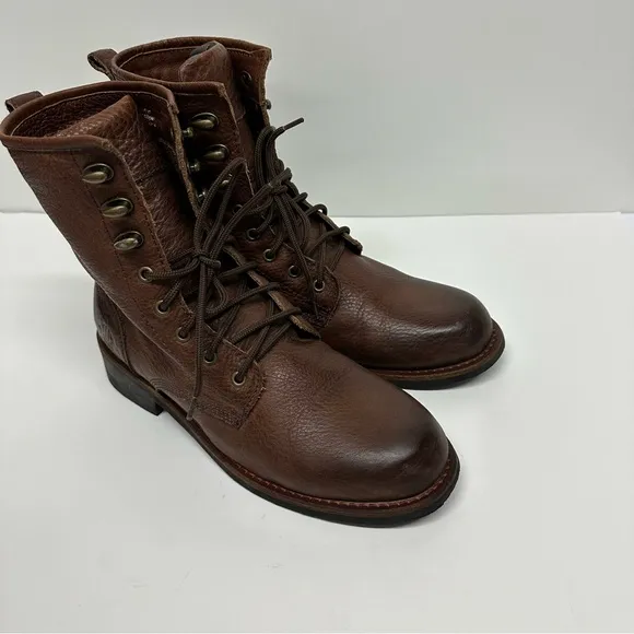 KLR Men's Leather Lace-up Boots in Cognac