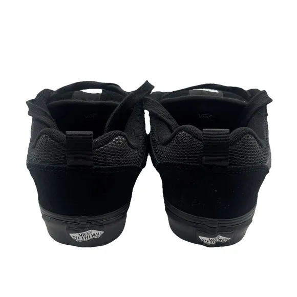 KNU SKOOL VANS Skateboarding Y2K Shoes Men Size 9.5 Black On Black VN0009QCBKA