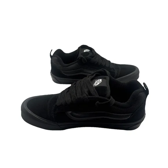 KNU SKOOL VANS Skateboarding Y2K Shoes Men Size 9.5 Black On Black VN0009QCBKA