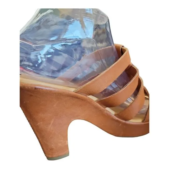 Kork-ease Tan Strappy Platform Sandals Size 9