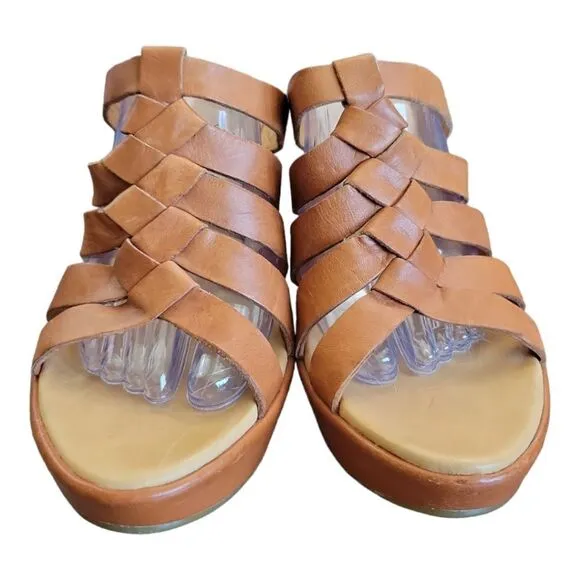 Kork-ease Tan Strappy Platform Sandals Size 9