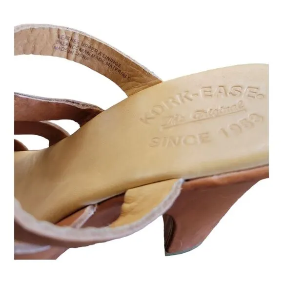 Kork-ease Tan Strappy Platform Sandals Size 9