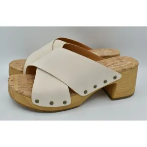 Kork Ease Womens Size 10 Tatum Cream Full Grain Leather Heeled Platform Sandals