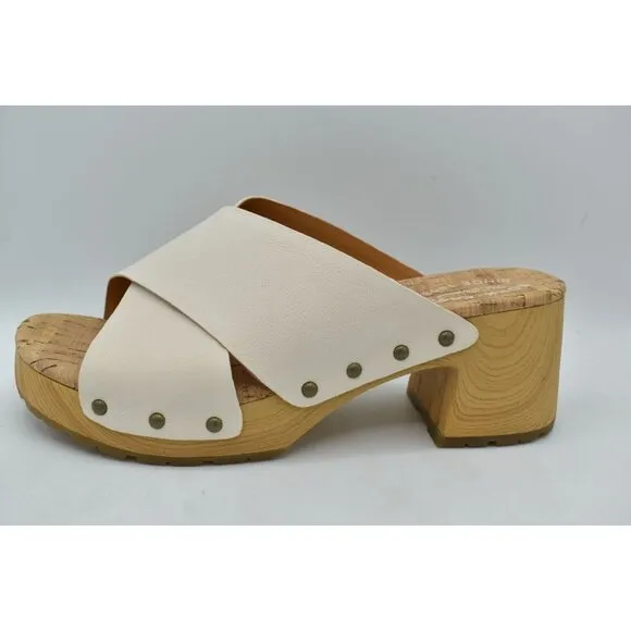 Kork Ease Womens Size 10 Tatum Cream Full Grain Leather Heeled Platform Sandals