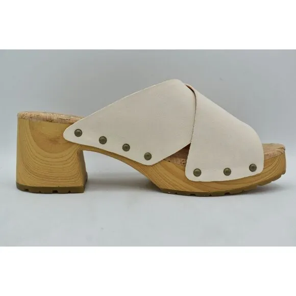 Kork Ease Womens Size 10 Tatum Cream Full Grain Leather Heeled Platform Sandals