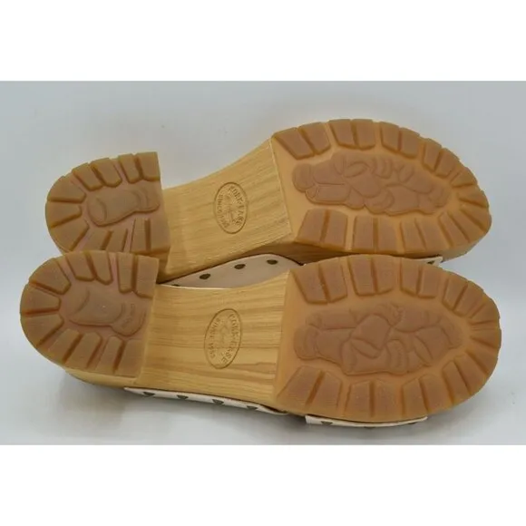 Kork Ease Womens Size 10 Tatum Cream Full Grain Leather Heeled Platform Sandals