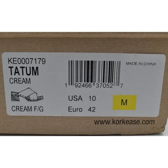 Kork Ease Womens Size 10 Tatum Cream Full Grain Leather Heeled Platform Sandals