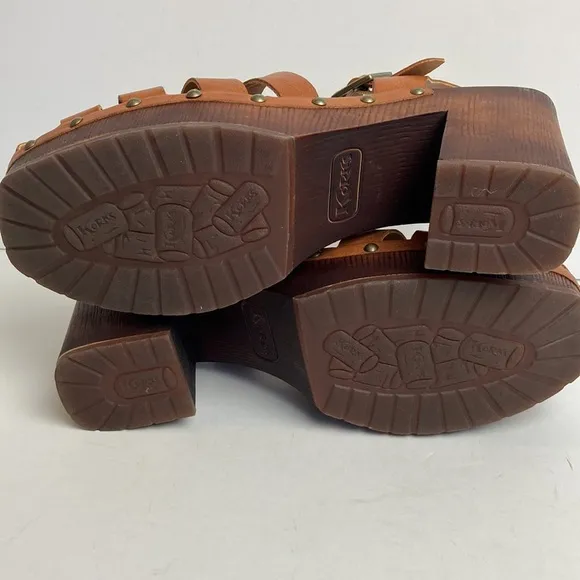 Korks Whitney Platform Sandals Size 10 Fisherman Studded Heeled Boho Summer