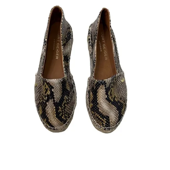 Kurt Geiger Morella Snake Print Platform Espadrille Shoes Size 38.5 (8)