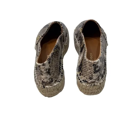 Kurt Geiger Morella Snake Print Platform Espadrille Shoes Size 38.5 (8)