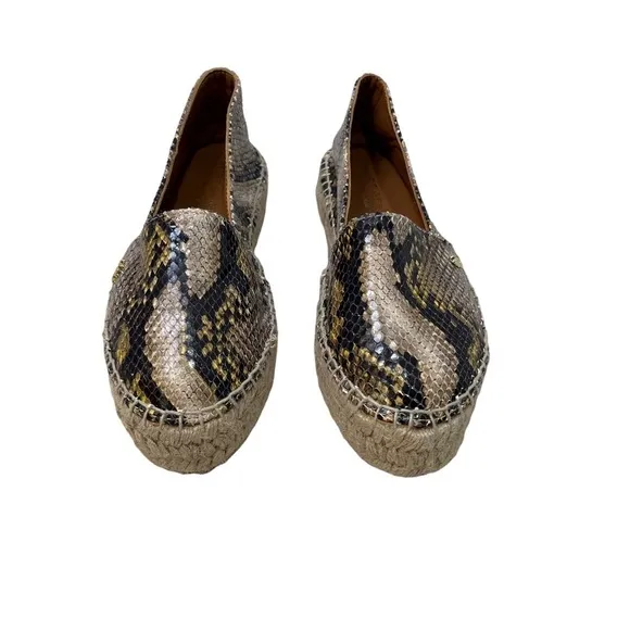 Kurt Geiger Morella Snake Print Platform Espadrille Shoes Size 38.5 (8)