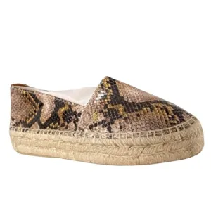 Kurt Geiger Morella Snake Print Platform Espadrille Shoes Size 38.5 (8)