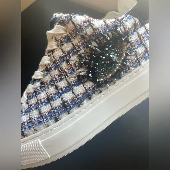Kurt Geiger Women's London Eye Southbank Tweed Sneakers, Evil Eye Lace-Up Shoes