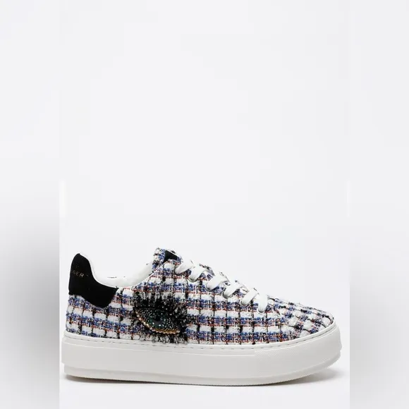 Kurt Geiger Women's London Eye Southbank Tweed Sneakers, Evil Eye Lace-Up Shoes
