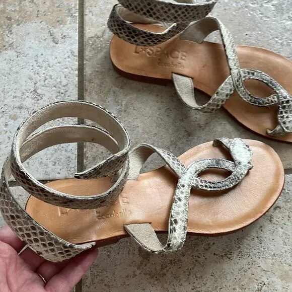 L Space Cocobelle Snake Wrap Leather Sandals