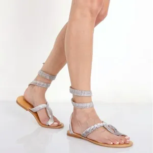 L Space Cocobelle Snake Wrap Leather Sandals