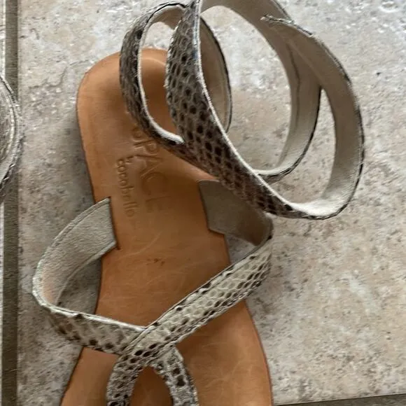 L Space Cocobelle Snake Wrap Leather Sandals