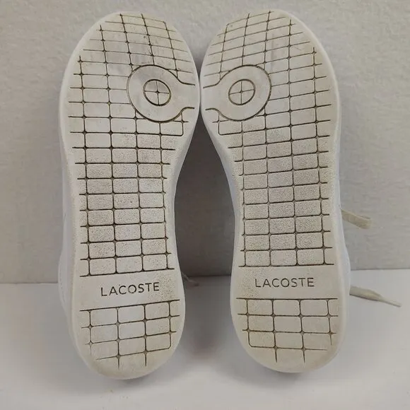 Lacoste Shoes Carnaby Evo Low Top Sneakers White Faux Leather Mens 7