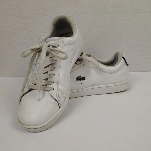 Lacoste Shoes Carnaby Evo Low Top Sneakers White Faux Leather Mens 7
