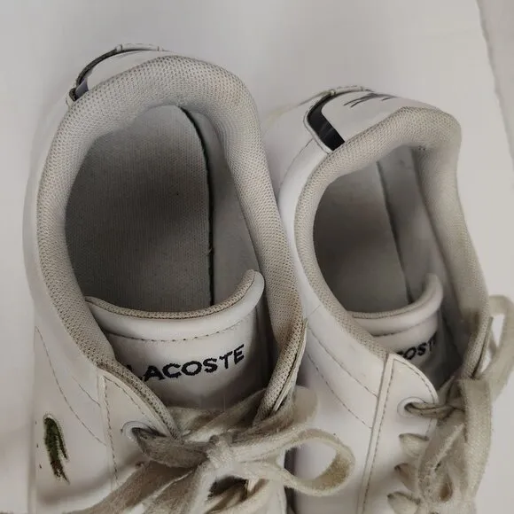 Lacoste Shoes Carnaby Evo Low Top Sneakers White Faux Leather Mens 7