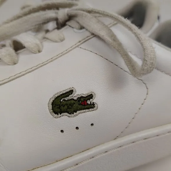 Lacoste Shoes Carnaby Evo Low Top Sneakers White Faux Leather Mens 7