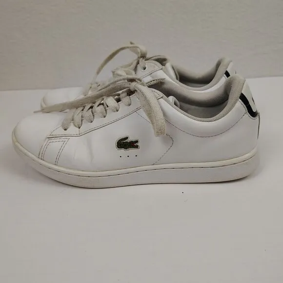 Lacoste Shoes Carnaby Evo Low Top Sneakers White Faux Leather Mens 7