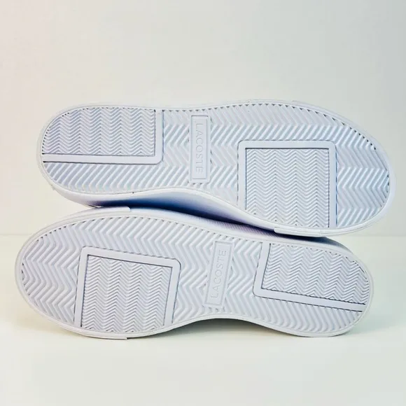 Lacoste Ziane Platform Court Sneakers White Leather Shoes Trainers Women's Sz 8