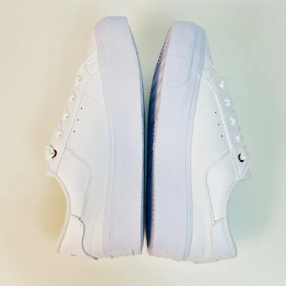 Lacoste Ziane Platform Court Sneakers White Leather Shoes Trainers Women's Sz 8