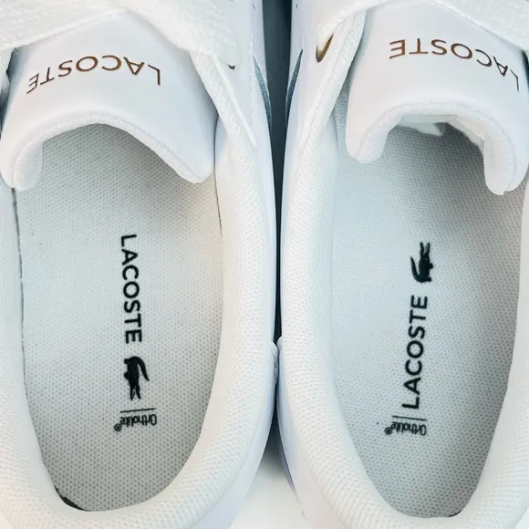 Lacoste Ziane Platform Court Sneakers White Leather Shoes Trainers Women's Sz 8