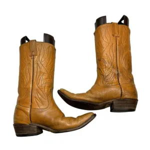 Ladies Vintage Acme Brand Genuine Leather Cowboy Boots Size 8.5